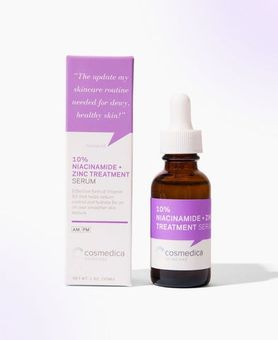 Product and packaging image for Cosmedica's Niacinamide + Zinc Treatment.