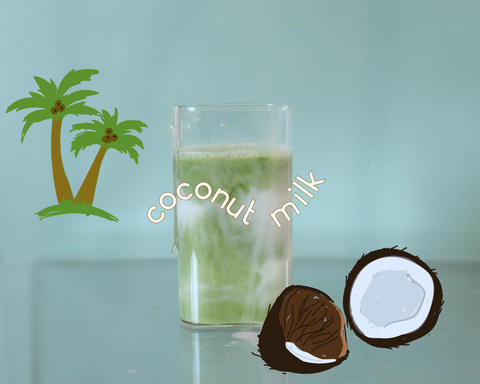 Coconut milk matcha drink