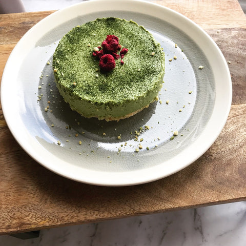 Easy no bake Japanese raw Matcha Cheesecake