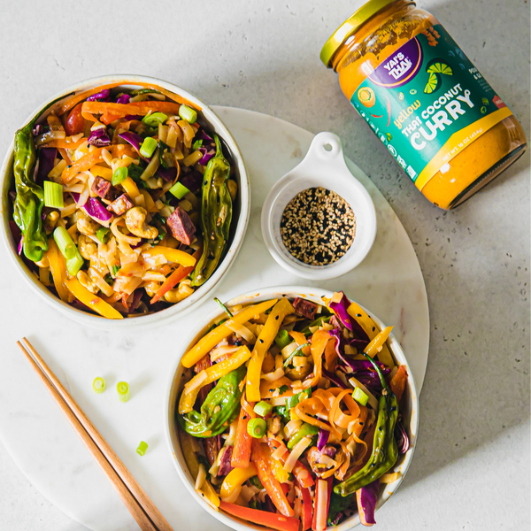 yai's thai yellow curry rainbow noodle salad