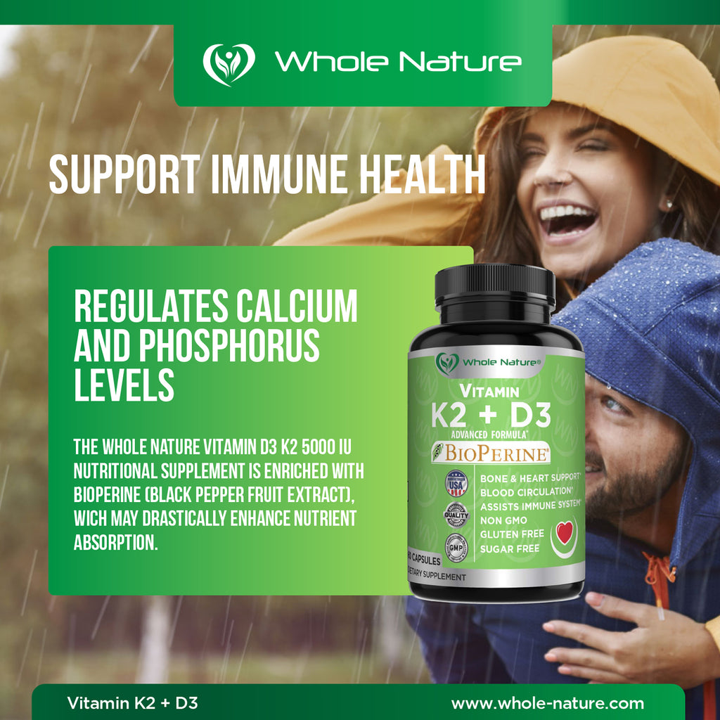 Whole Nature K2 Mk7 D3 Plus Calcium