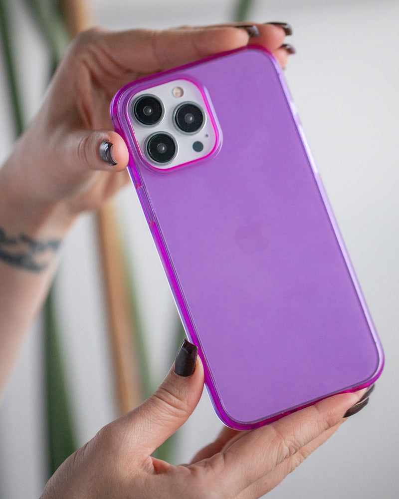 Neon Purple Crystal Clear Iphone Case Felony Case