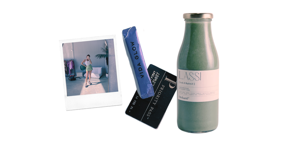 Green smoothie, vida glow, image of Summi Summi Founder Ash Vallis, priority travel card