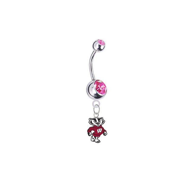Wisconsin Badgers College Belly Button Navel Ring - Pick Color ...