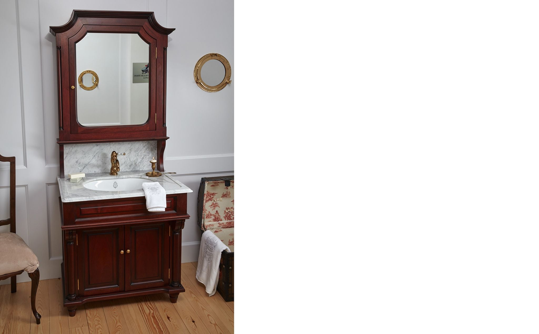 Titanic First Class Cabin White Porcelain Undermount Bathroom Sink