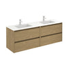 Samoa 64 inches wall mounted Bathroom Vanity 4 drawers with matte double sink console