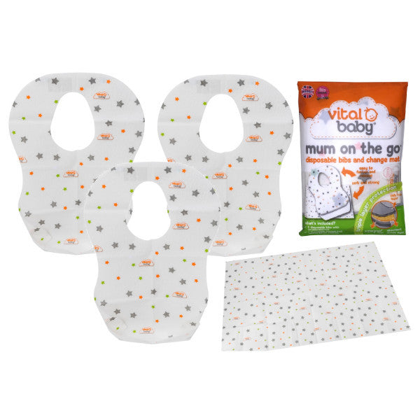 Vital Baby Mum On The Go Disposable Bibs Change Mat Wallet