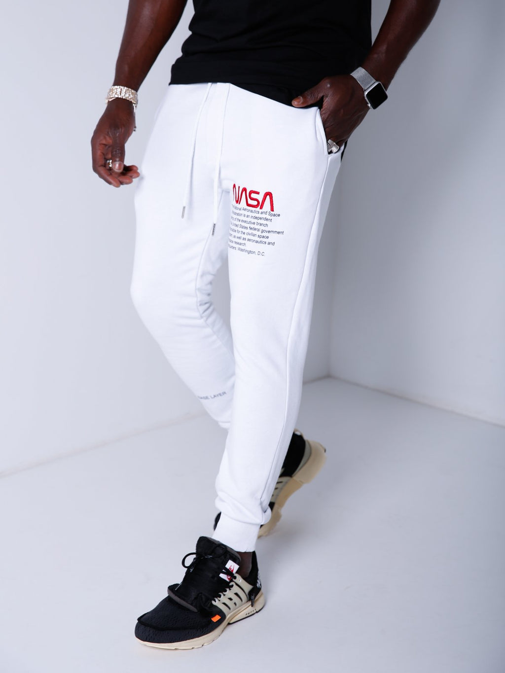 nasa sweatpants white