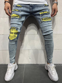 mens ripped jeans with patches
