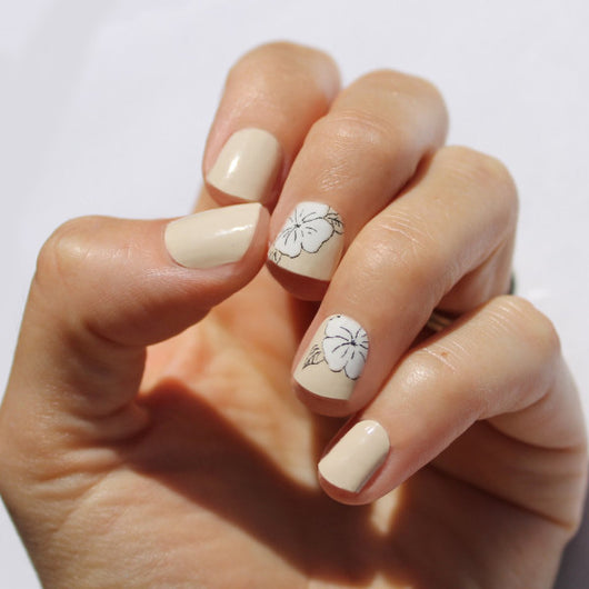 Nude Flower Nail Wraps So Gloss