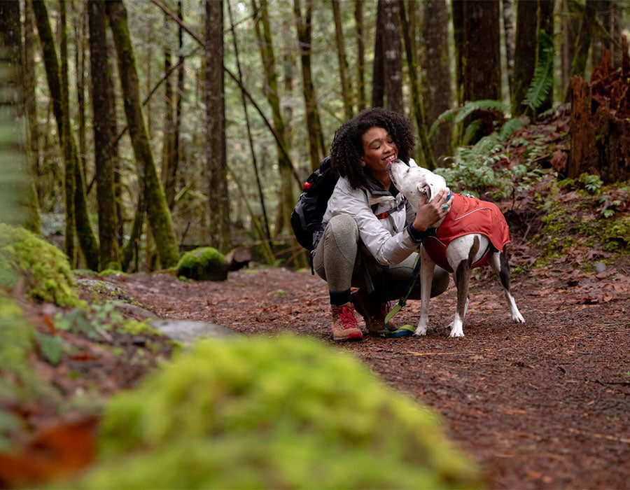 Alexis, Shelby, and Cookie on hike in Oregon.