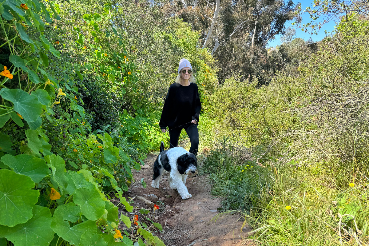 Jessica and Luna exploring nature.