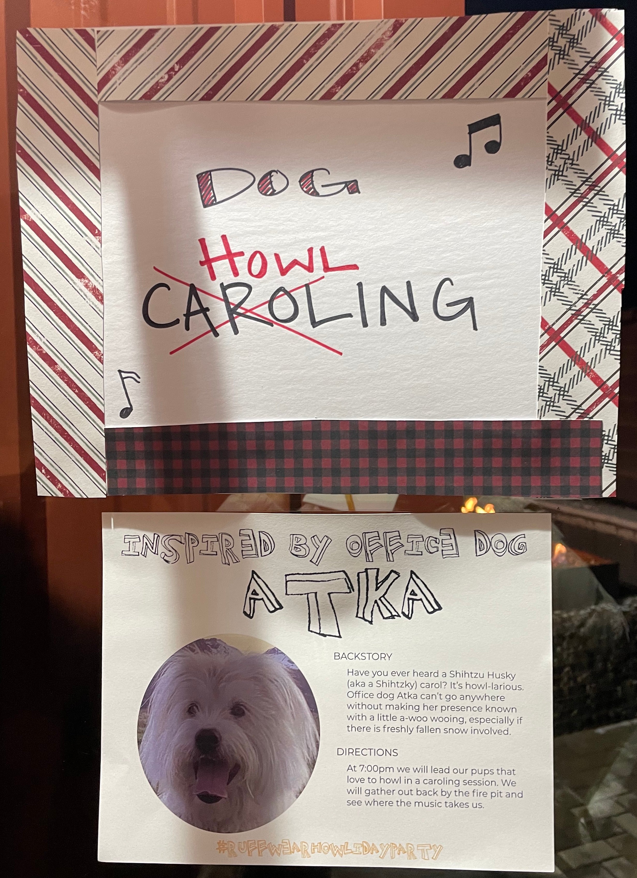 A sign for the dog howling event.
