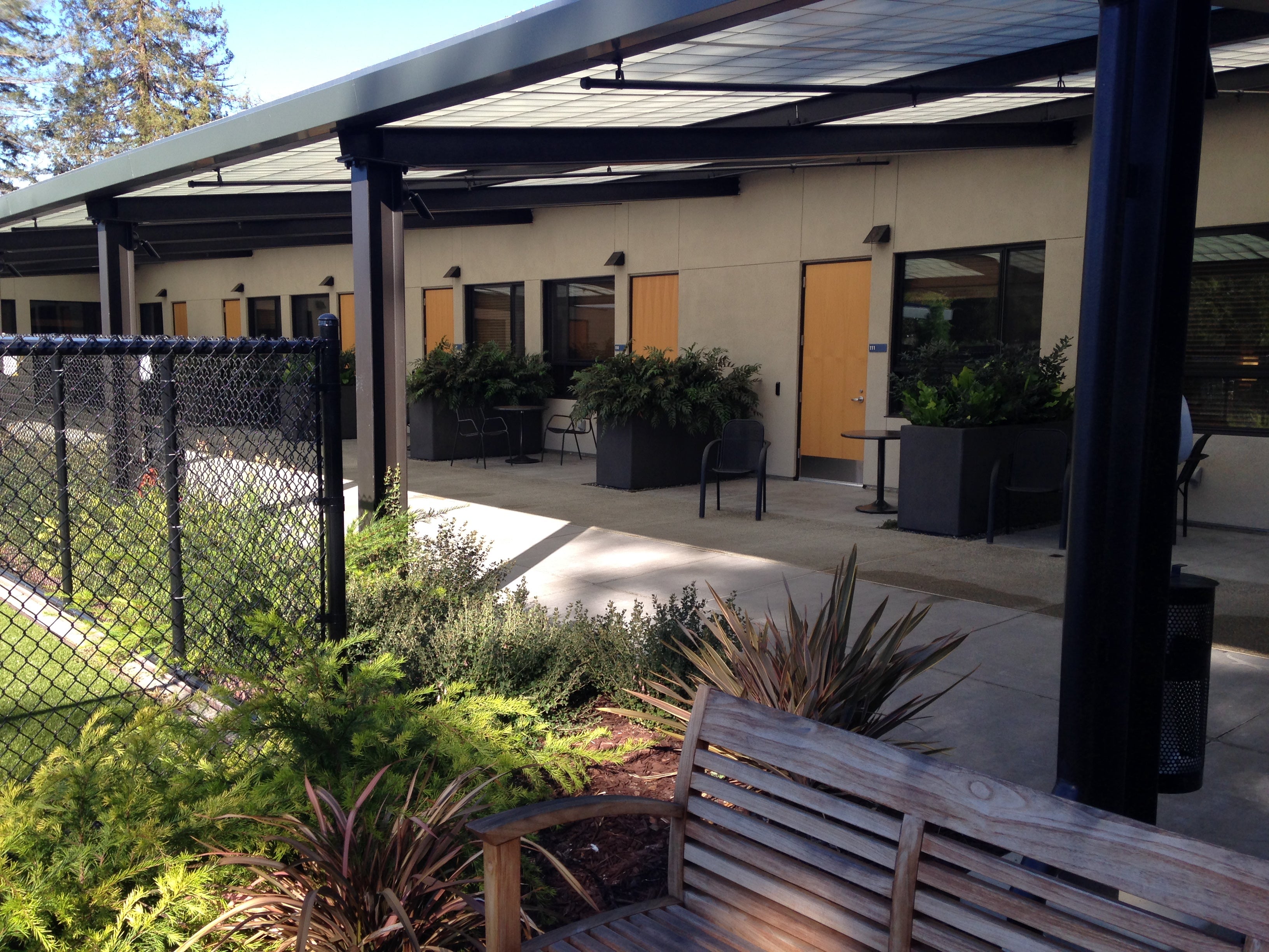 This is one of the buildings on the Guide Dogs for the Blind campus in San Rafael, California. 