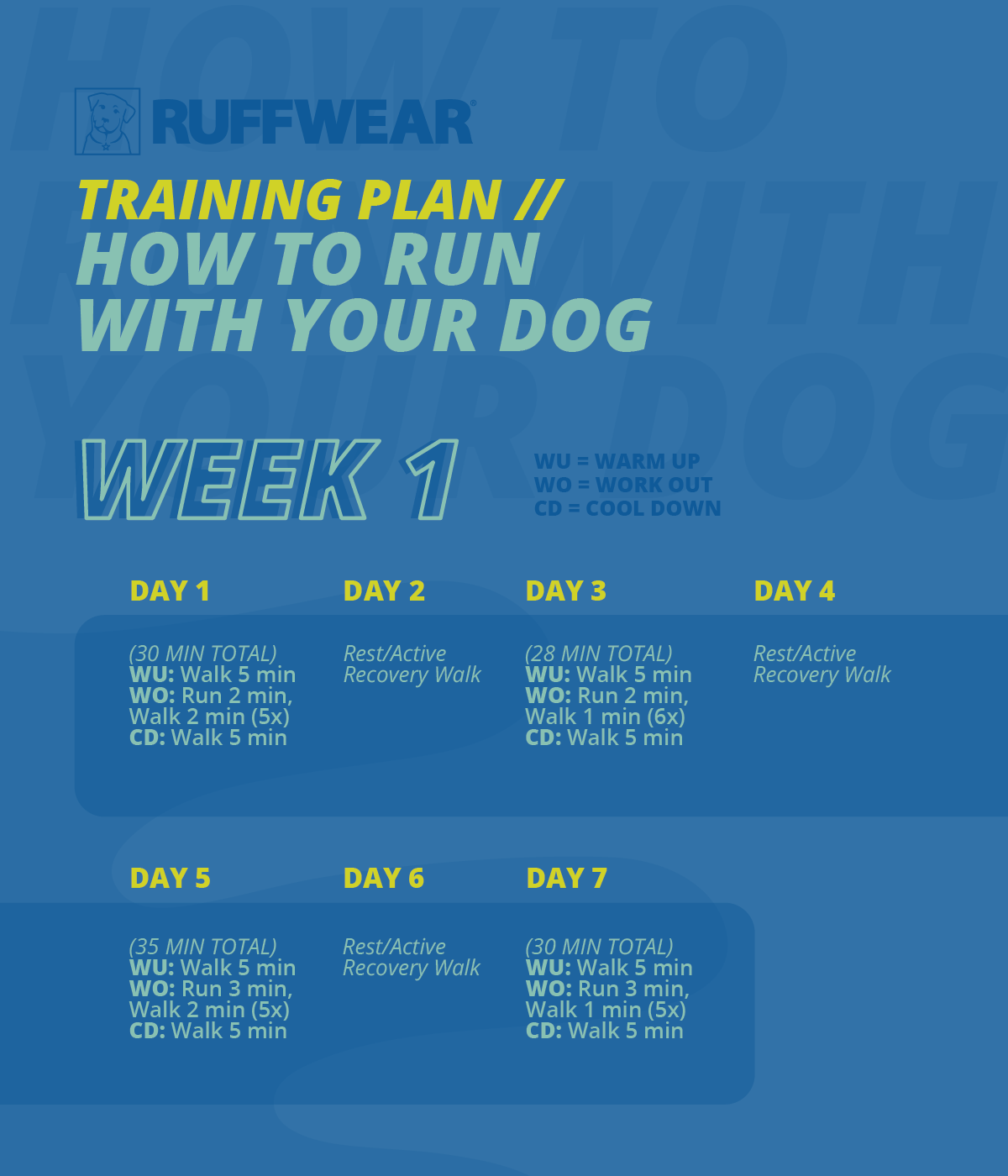 Training plan for running with your dog, week 1