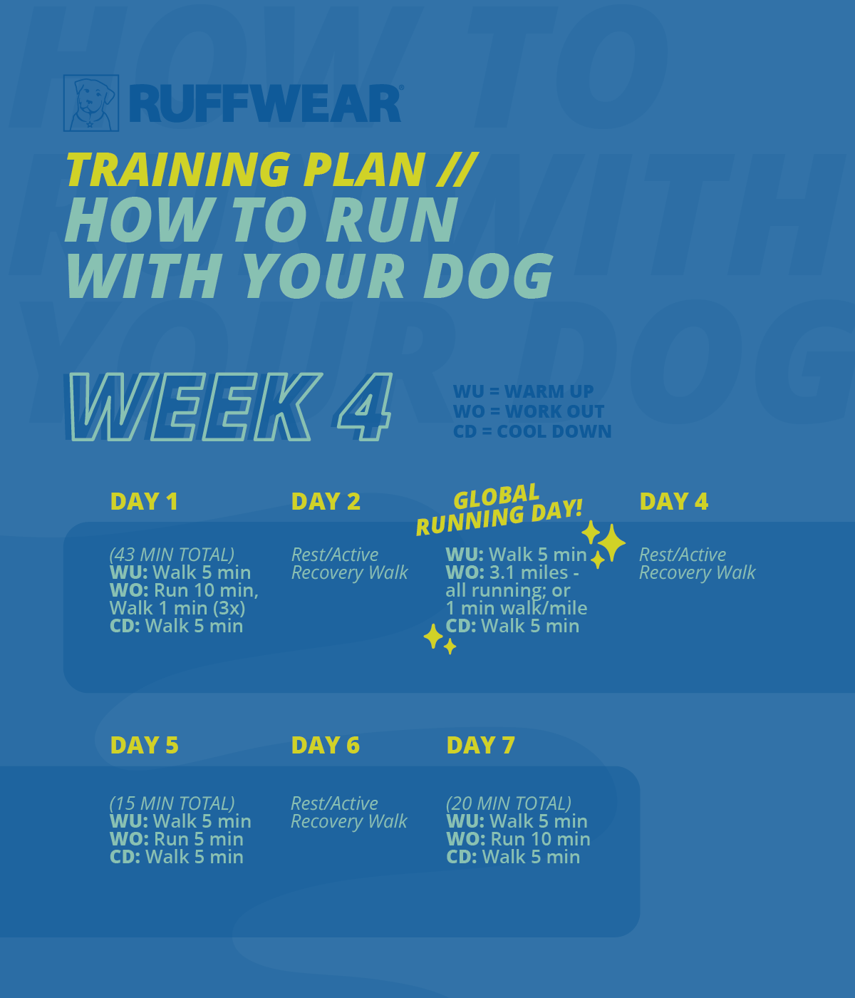 training plan for running with your dog week 4
