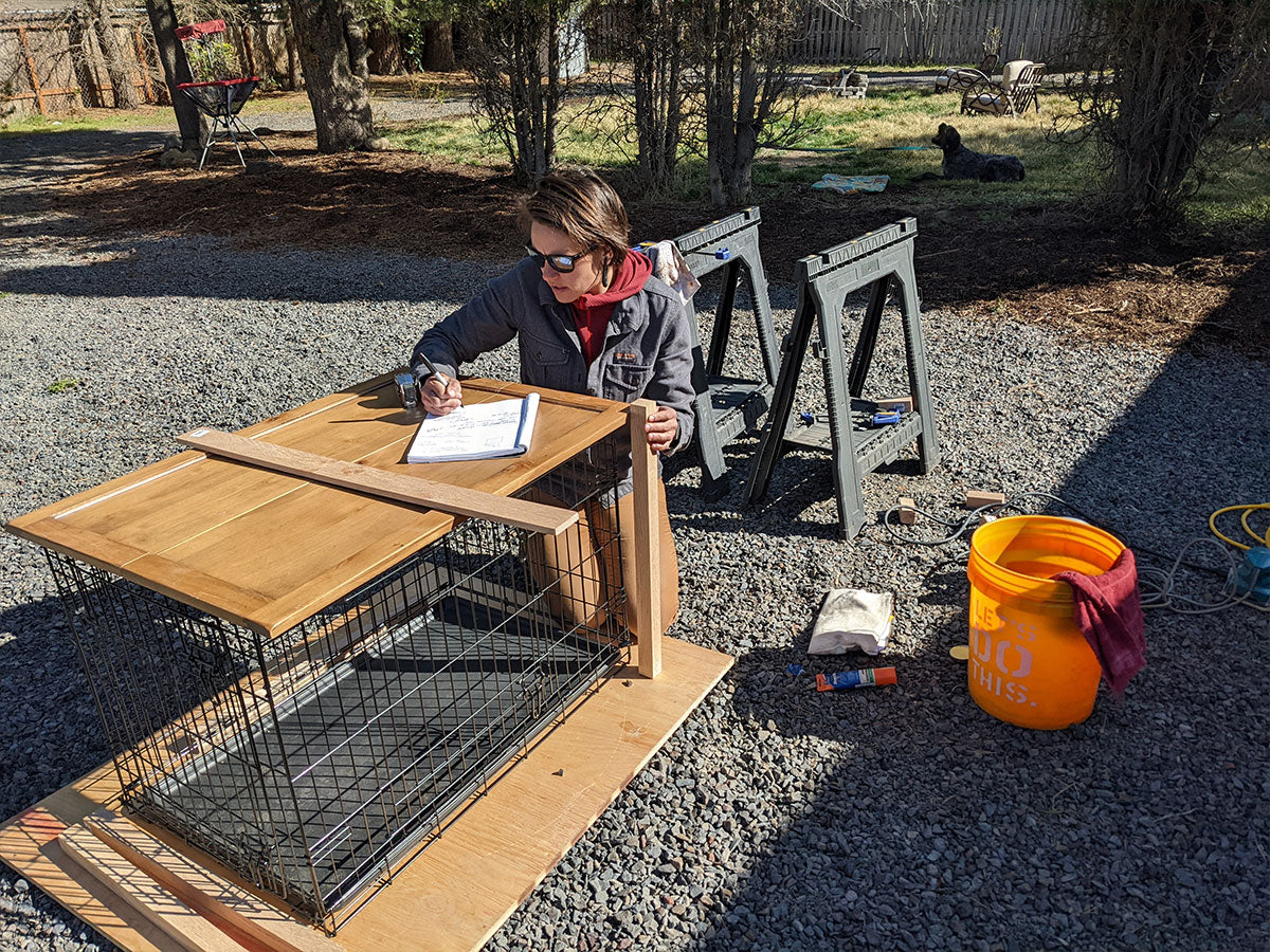 Kadee working on her table top.