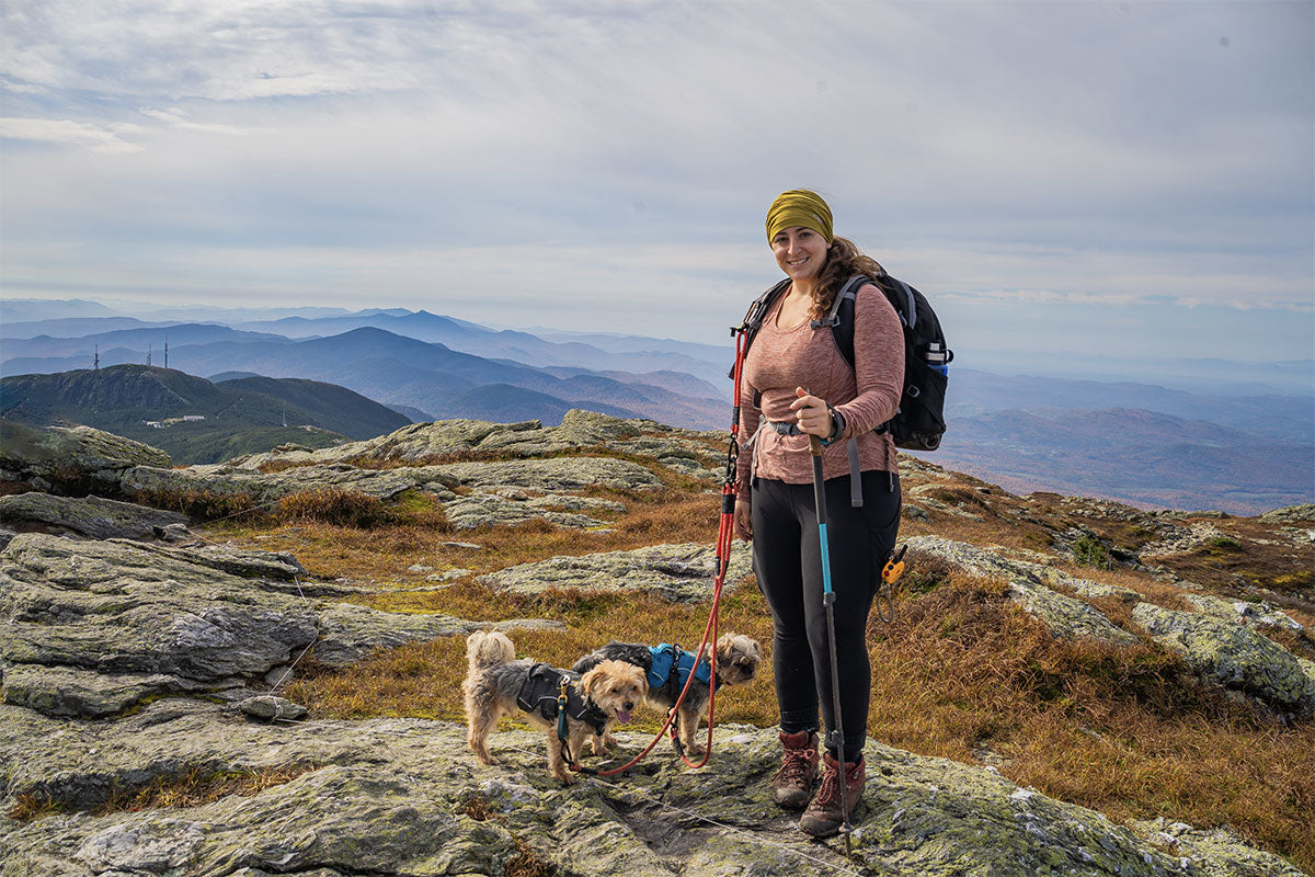 Jillian, Max and Dobby during their hike.