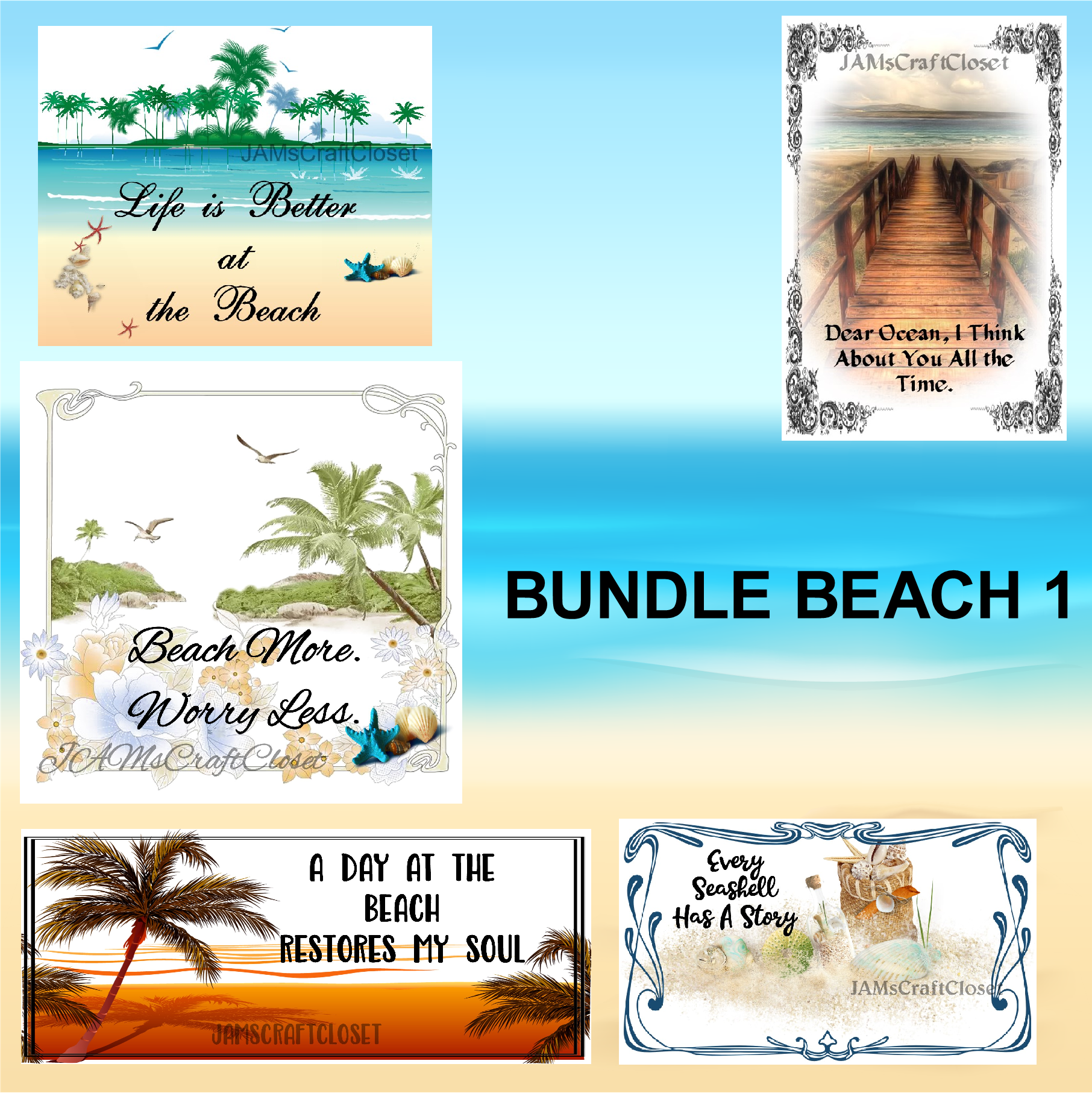 Download Bundle Beach 1 Graphic Design Downloads Svg Png Jpeg Files Sublimation Jamscraftcloset