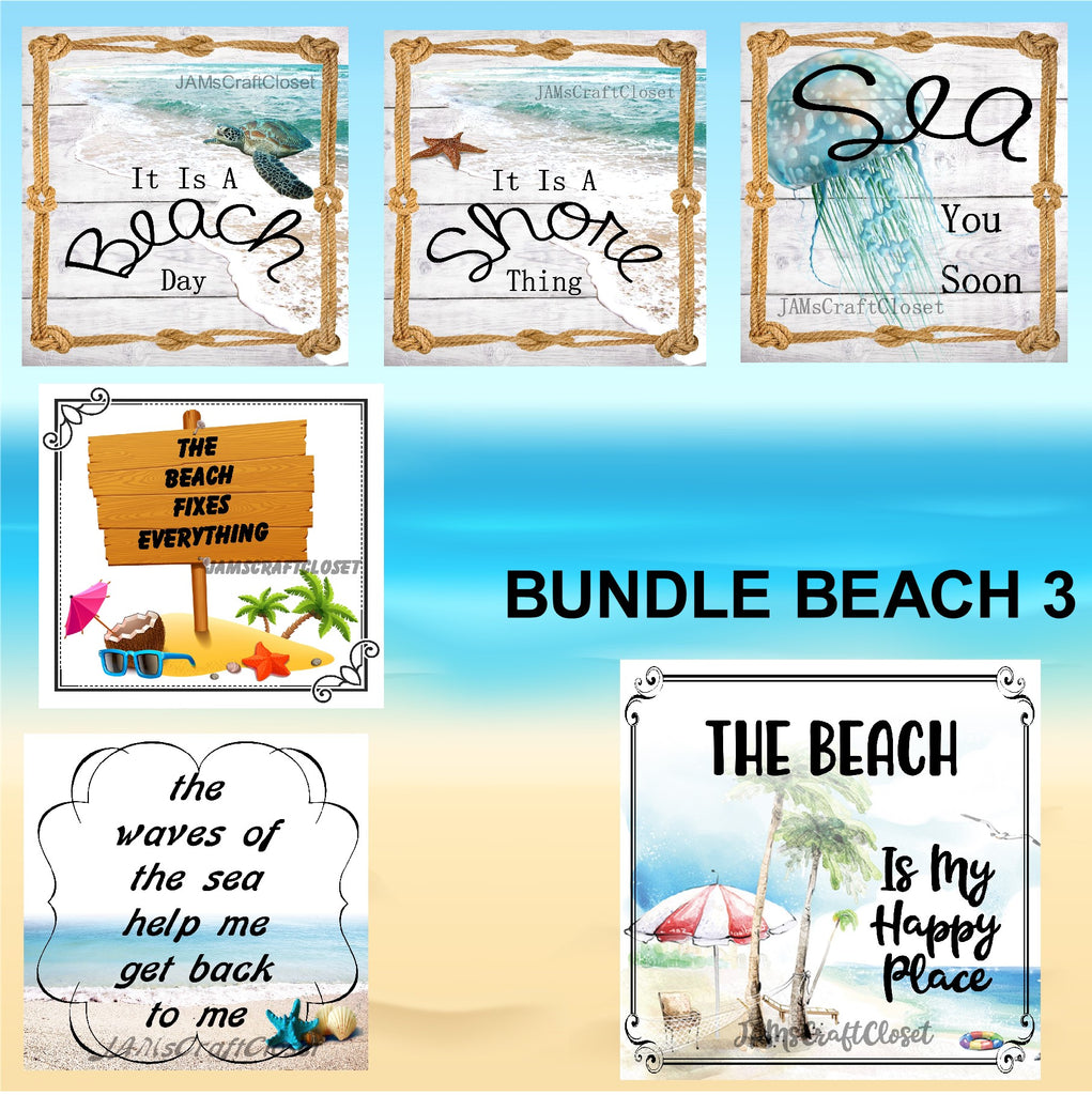 BUNDLE BEACH 3 Graphic Design Downloads SVG PNG JPEG Files Sublimation ...