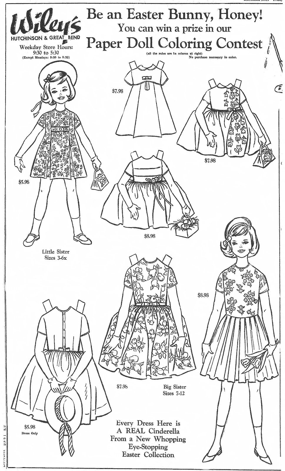 Download FREE Coloring Pages Paper Doll Patterns Style 20 - JAMsCraftCloset