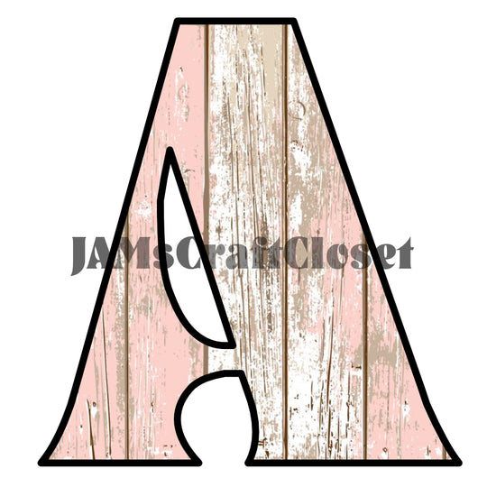 ALPHABET SET Digital Graphic Design Typography Clipart SVG-PNG Sublimation PINK AND WHITE BARNWOOD Design Download Crafters Delight Image 1