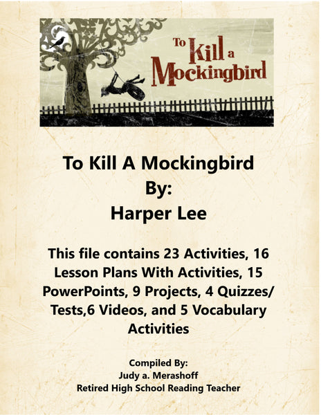 To Kill A Mockingbird By Harper Lee Teacher Supplemental Resources Fun Engaging JAMsCraftCloset