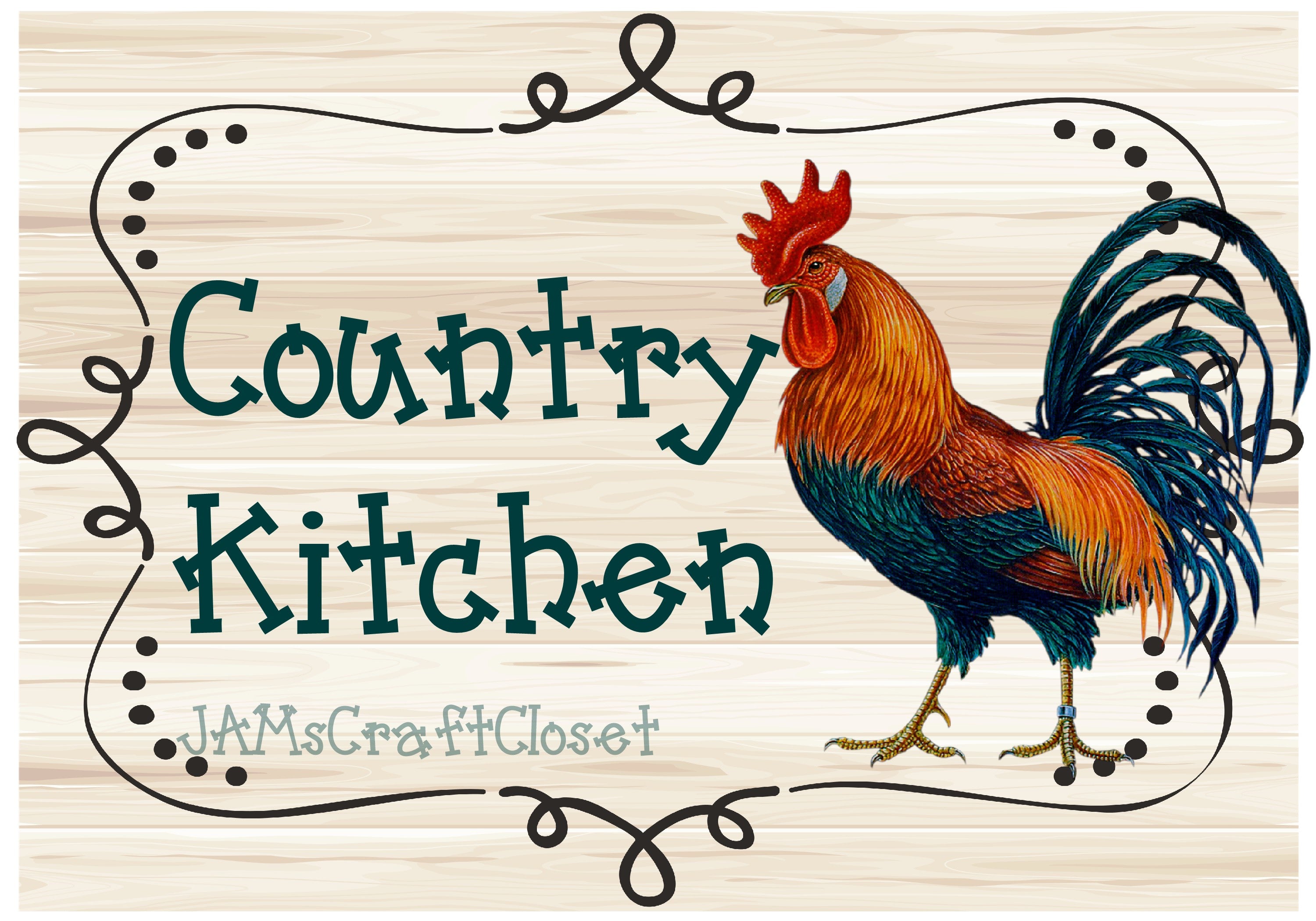 Download Country Kitchen Rooster Digital Graphic Svg Png Jpeg Download Positive Jamscraftcloset