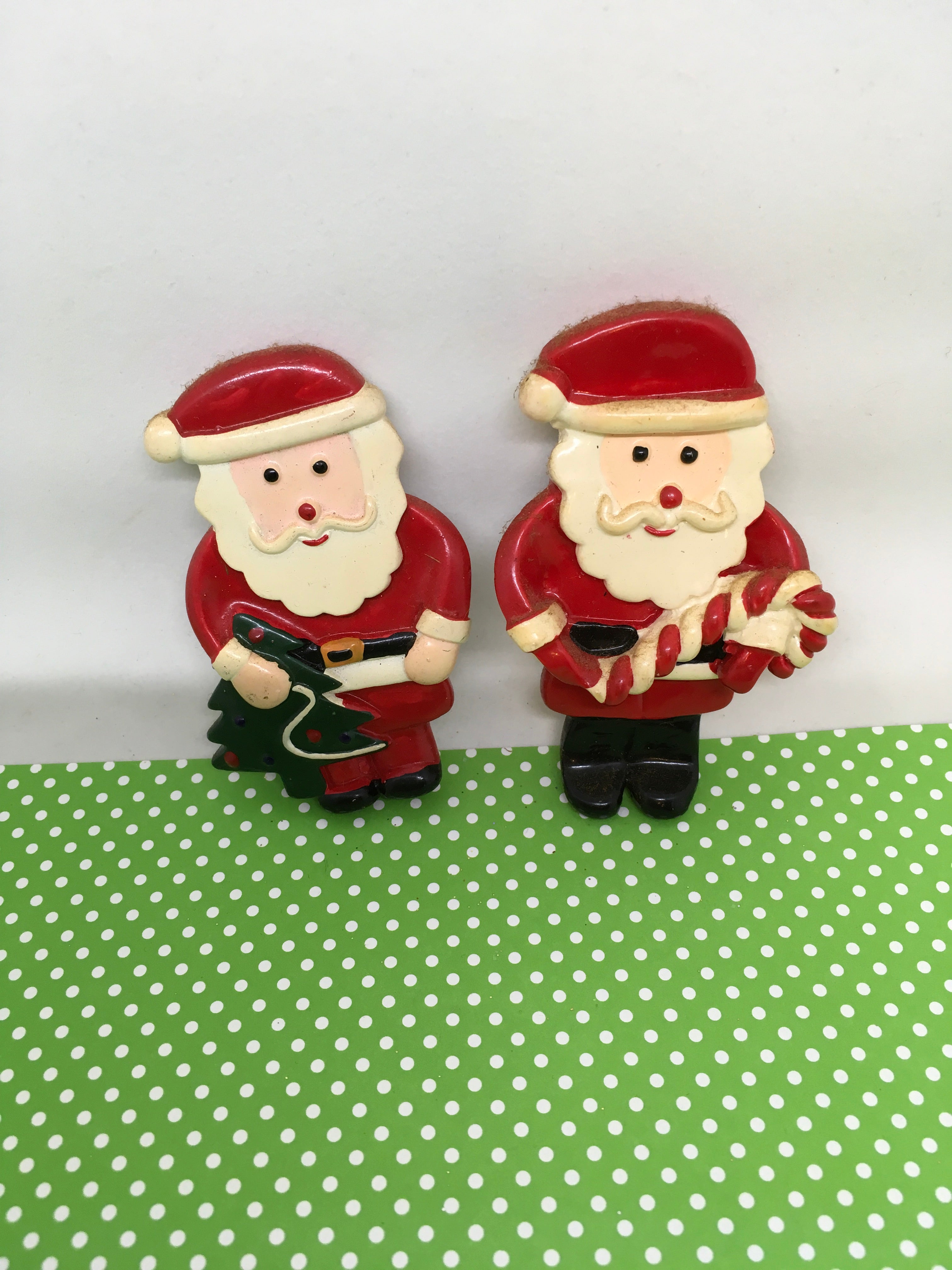 Santa Claus Dough Magnets Vintage Christmas Holiday Decoration Kitchen ...