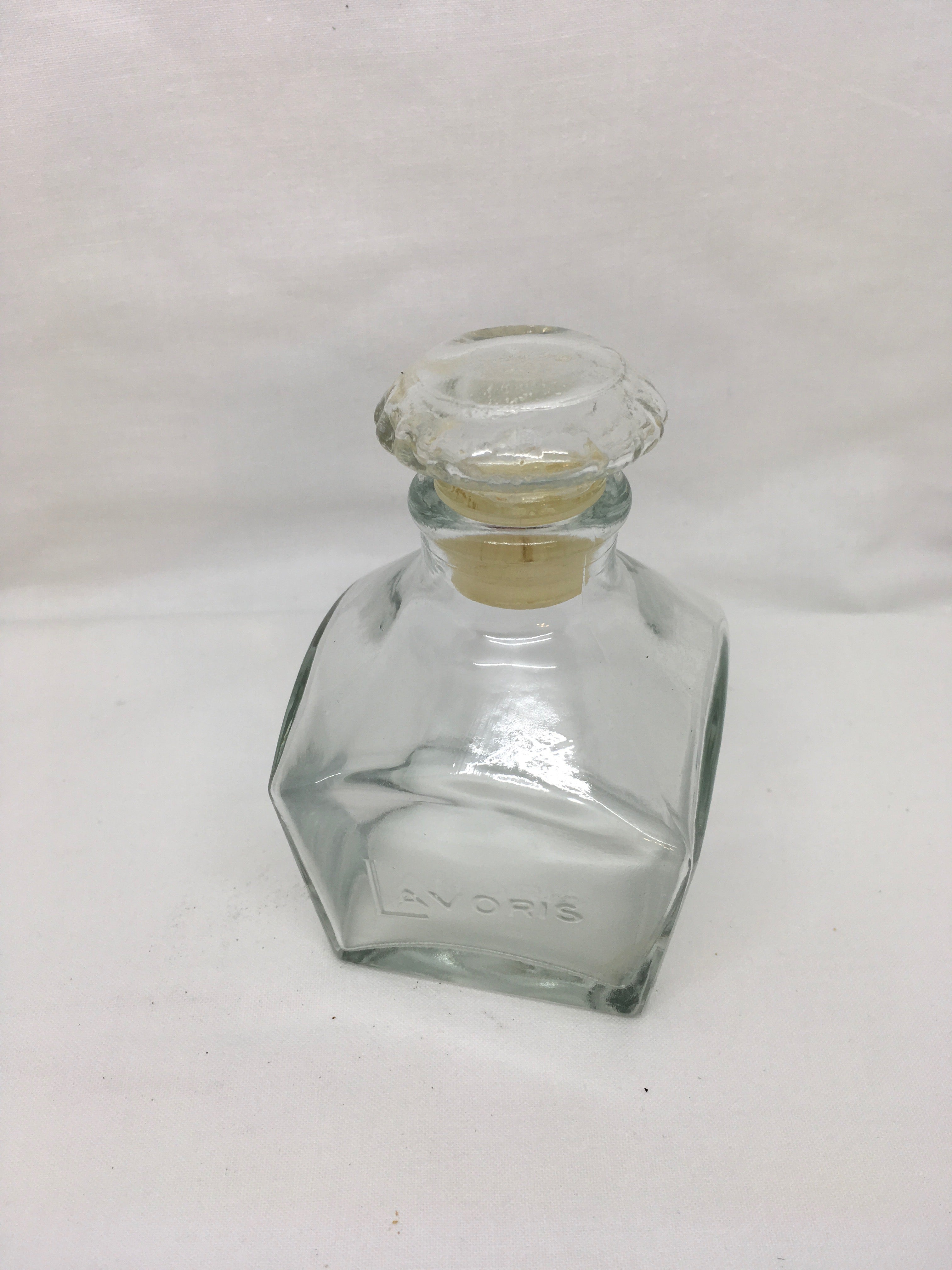 Bottle LAVORIS Clear Glass Mouthwash Square Bottle with Stopper Vintag ...