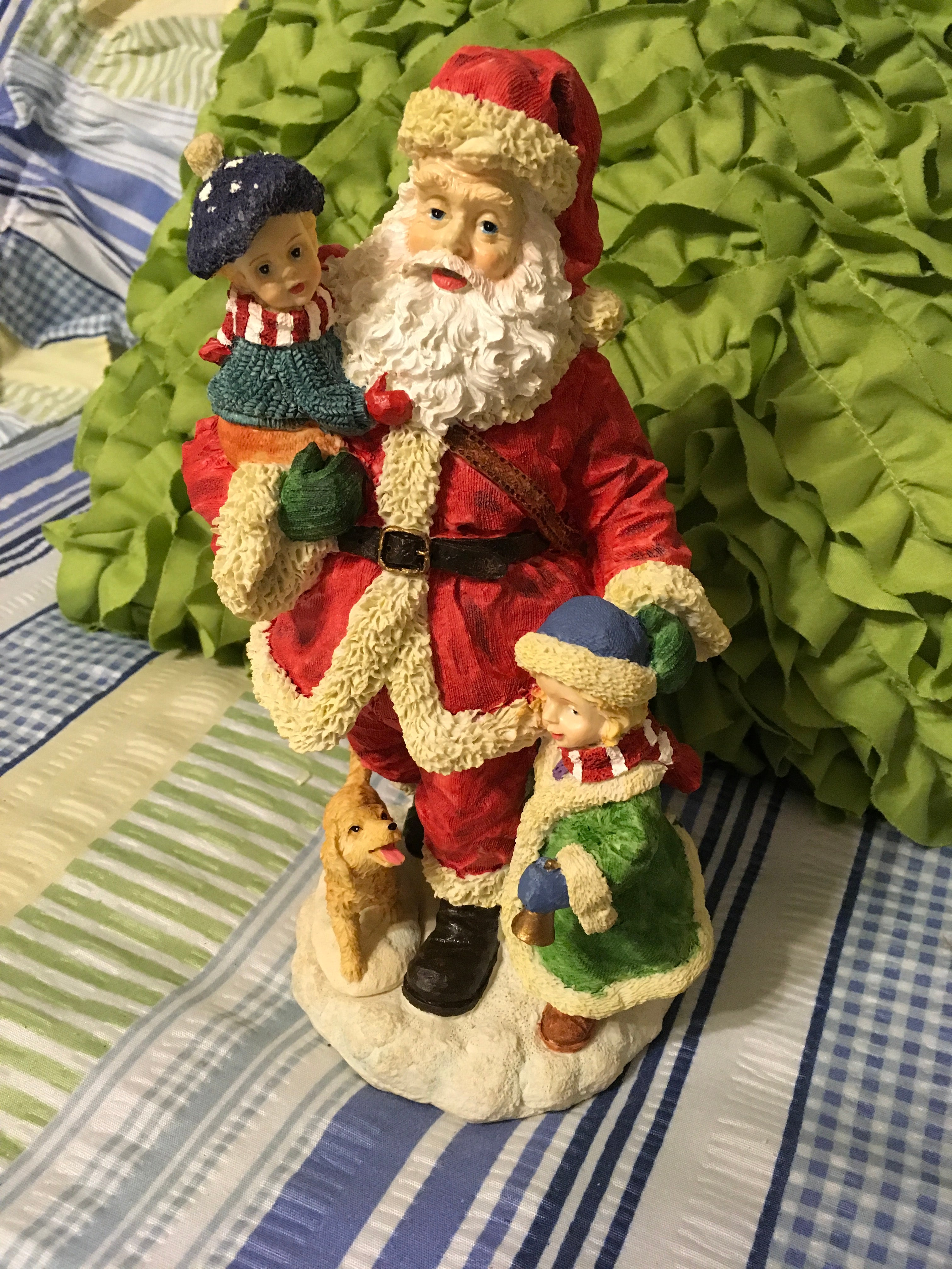 Santa Ceramic Vintage Shelf Sitter 9 Inches Tall Holiday Decor Holding ...