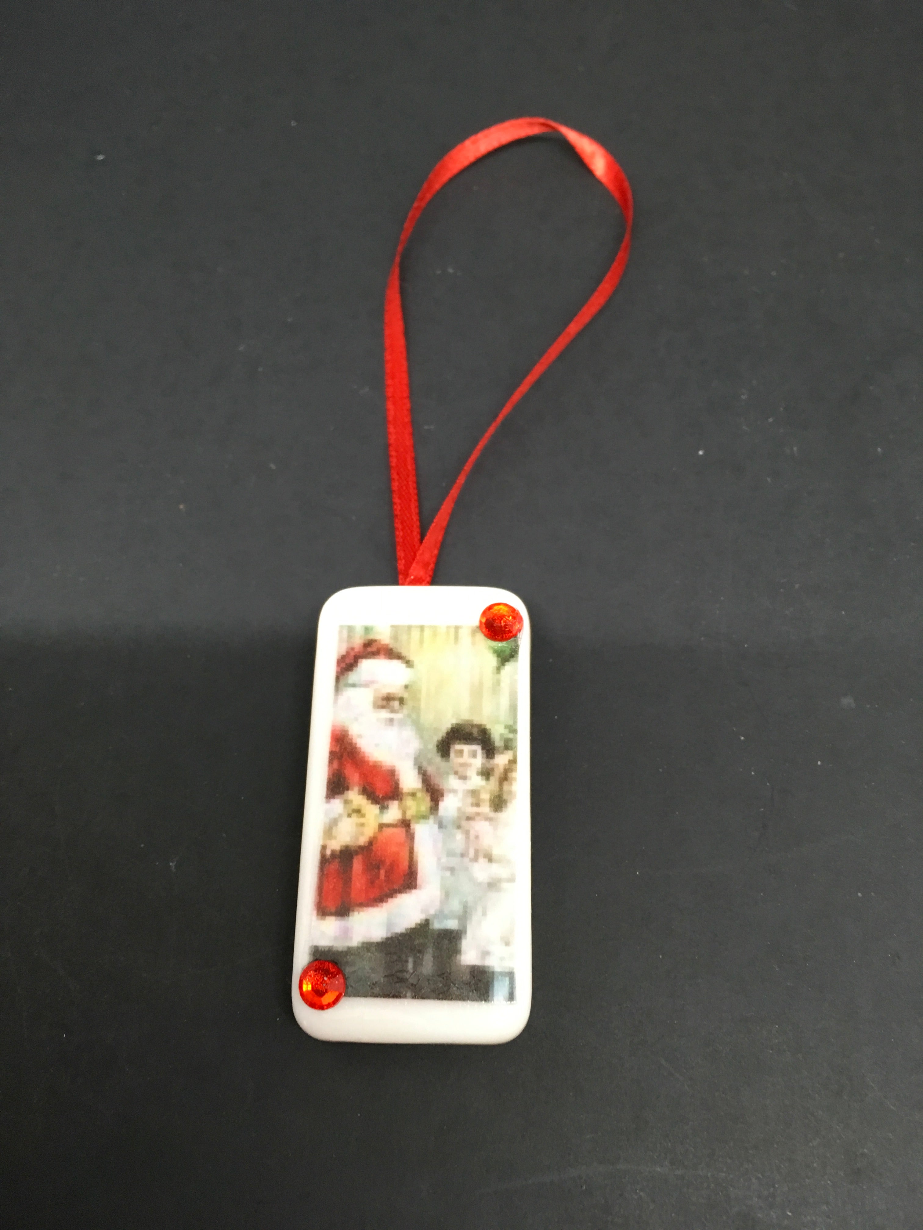 Ornaments Santa With Children Domino Handmade Vintage Christmas Set of – JAMsCraftCloset