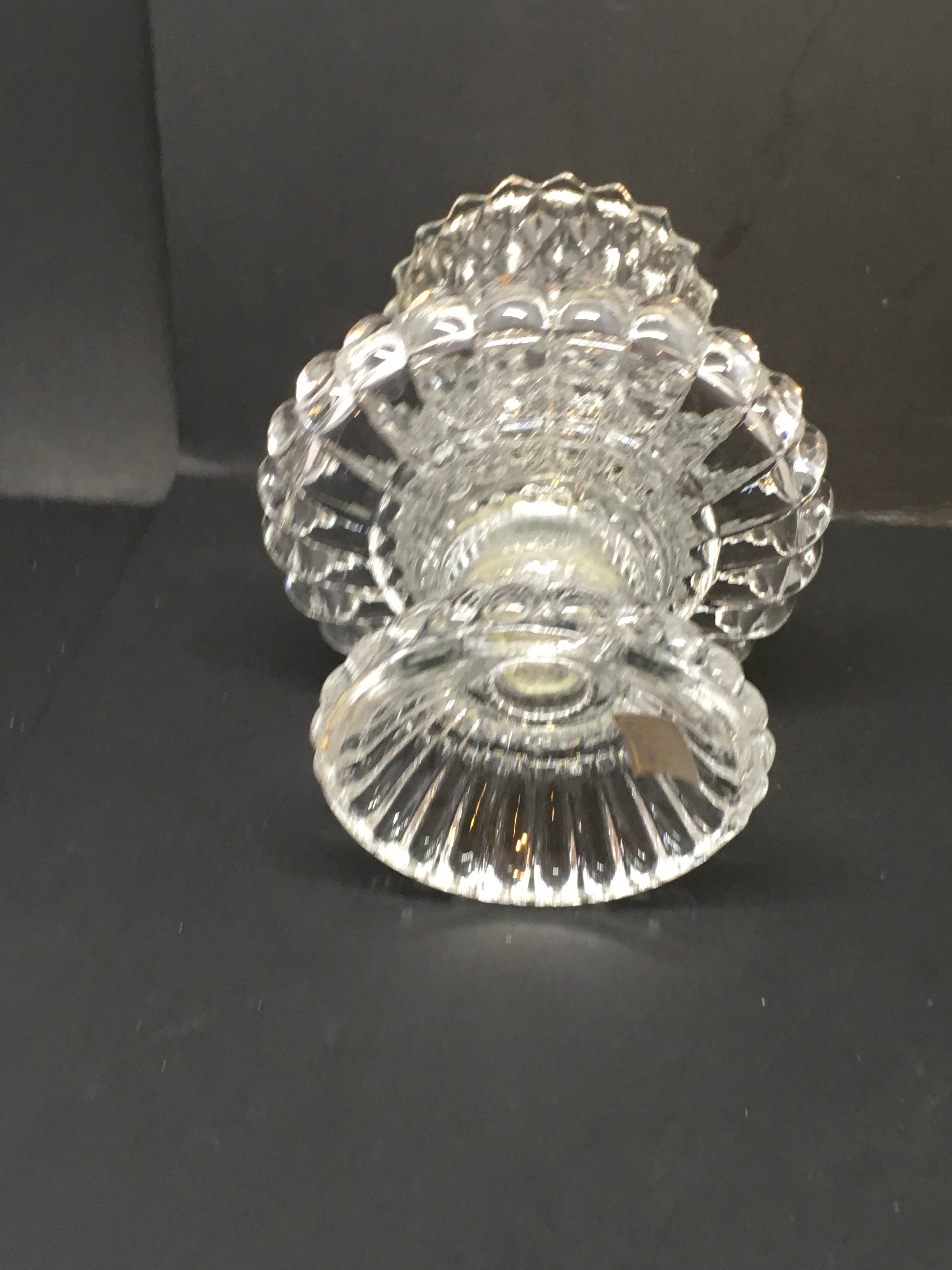 Candle Holder Votive Vintage Diamond Point Clear Glass Shelf Sitter Ho ...