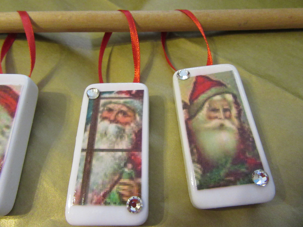 Ornaments Santa Domino Handmade Vintage Christmas Set of 4 – JAMsCraftCloset