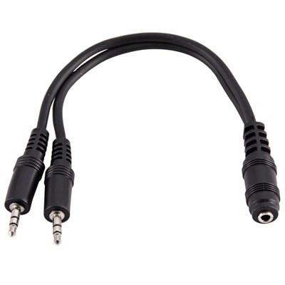SA-Y23 - 6 Inch 3.5mm Stereo Female to Dual 3.5mm Male Splitter Cable