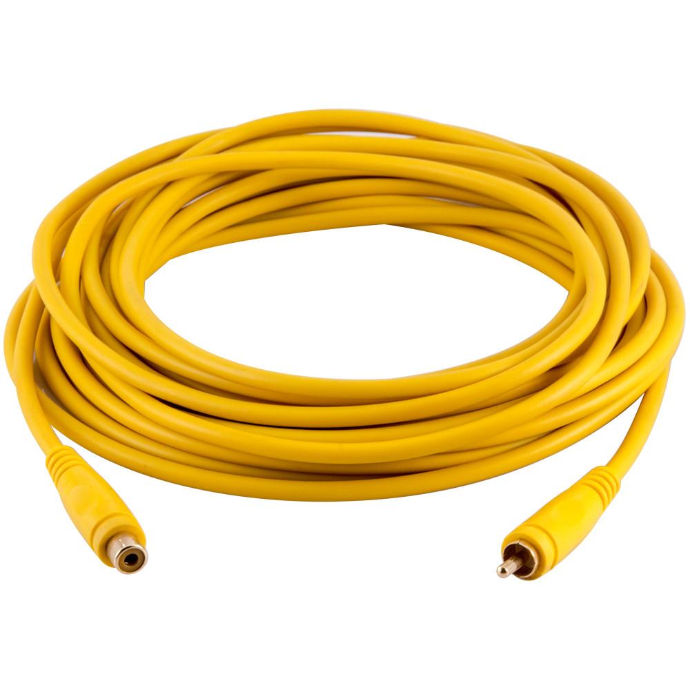 25 Foot Yellow Rca Male To Rca Female Audio Extension Cable Gold Plated Seismic Audio 4027