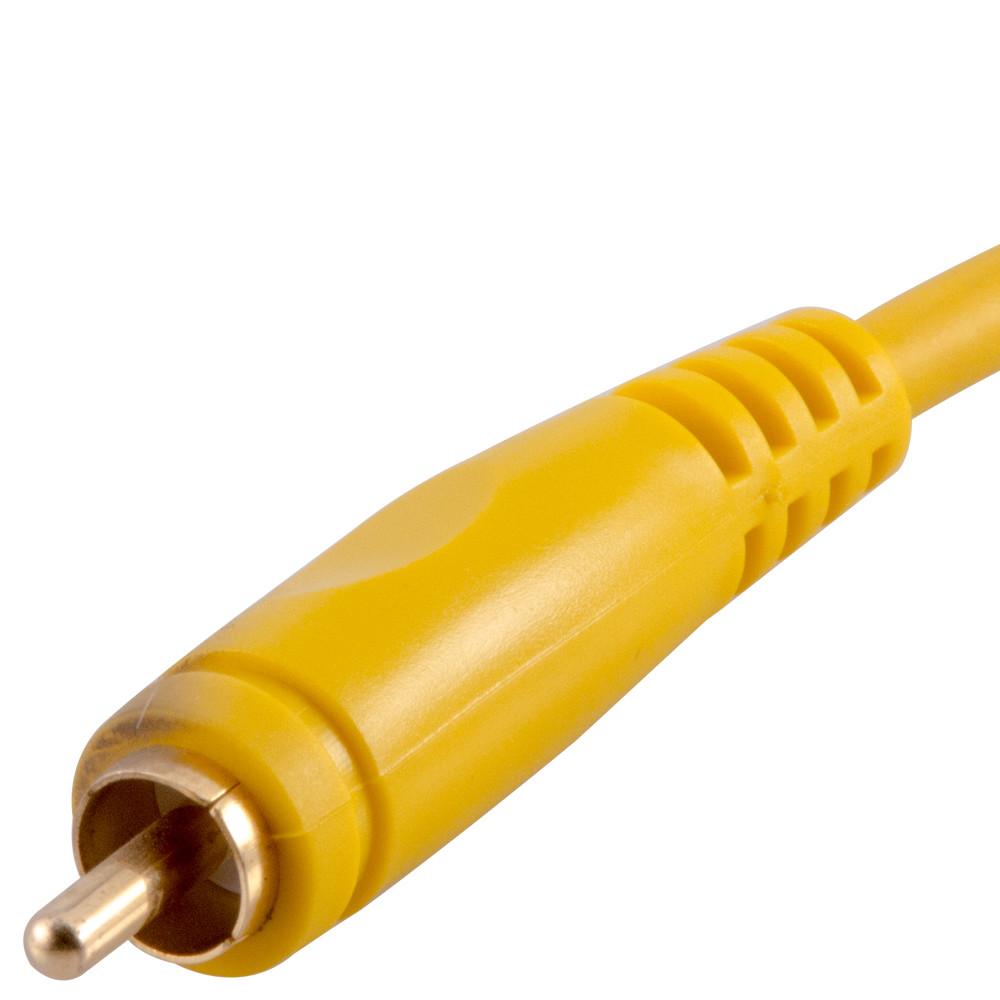 25 Foot Yellow Rca Male To Rca Female Audio Extension Cable Gold Plated Seismic Audio 4718