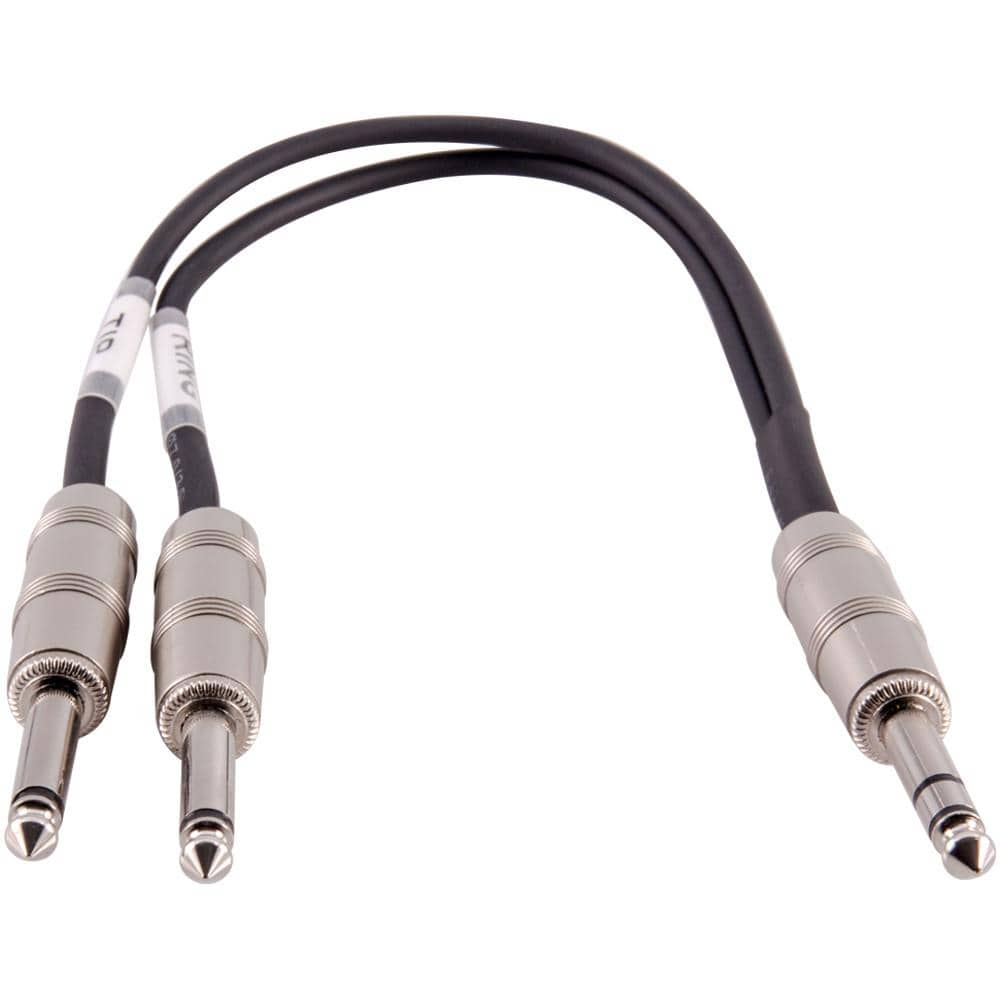 1 Foot 1 4 Inch Trs Male To Dual 1 4 Inch Ts Y Splitter Cable Interface Seismic Audio