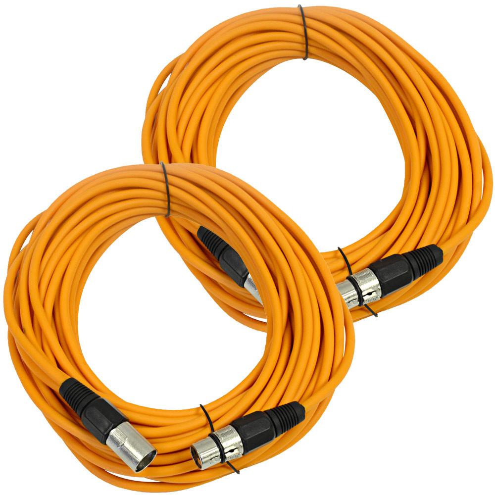 Image of SAXLX-50 - Pair of Orange 50 Foot XLR Microphone Cables