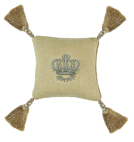 Crown Embellished decorative pillow