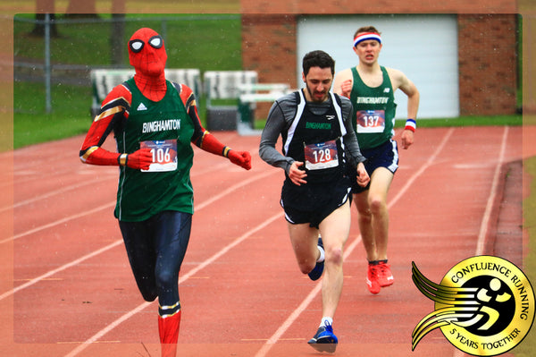 Spiderman wins 800m Dash @ Binghamton University Running Club Track Meet