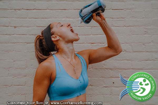 Proper hydration in running sports bra during half marathon