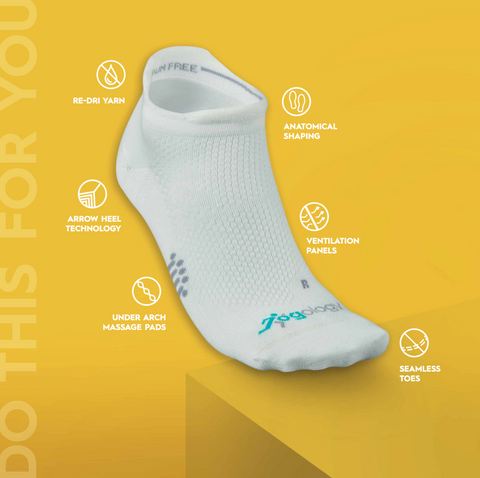 Jogology Socks: Ventilation Panels, Environmentally Friendly Sound, No Dyes