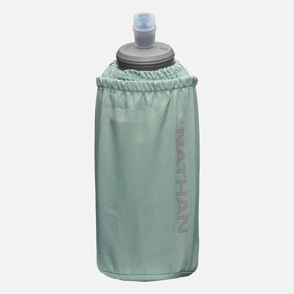 Nathan | Pinnacle Insulated Soft Flask | 18oz | Sage Green/Reflective Silver