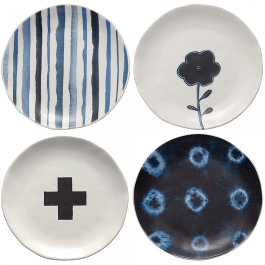 Rae Dunn Indigo Plates Set Of 4 Modern Rustic Home