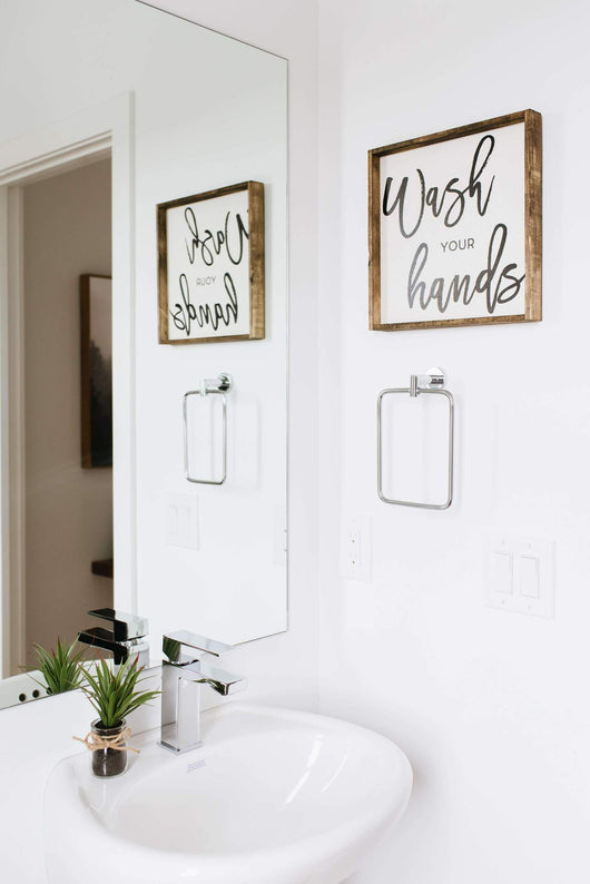 Wash Your Hands Wood Sign Modern Rustic Home