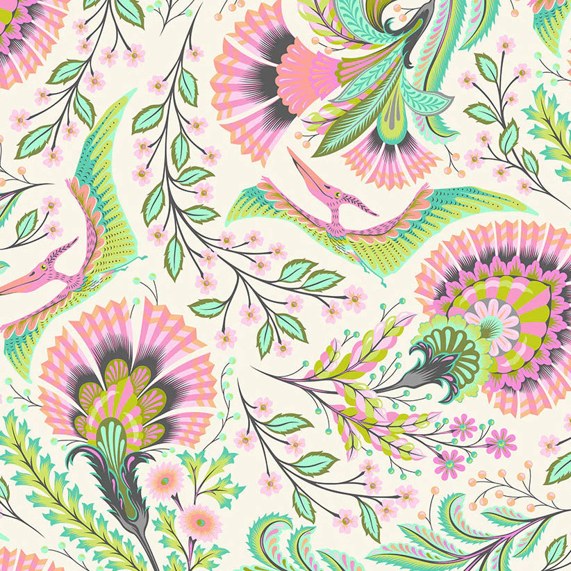 Free Spirit Fabrics - Tula Pink, ROAR!, Wing It, Blush || SOLD BY THE HALF YARD
