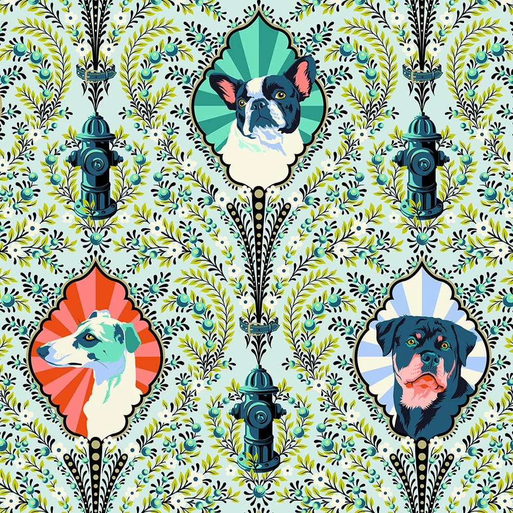 Free Spirit Fabrics - Tula Pink, Besties, Puppy Dog Eyes, Bluebell || SOLD BY THE HALF YARD