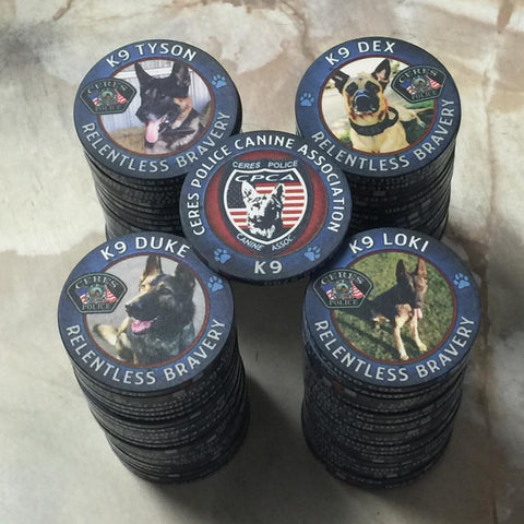 Police K9 poker chips