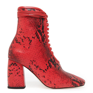 BellaDonna Red Printed Snake Leather Boot with Lambskin Leather Lining ...